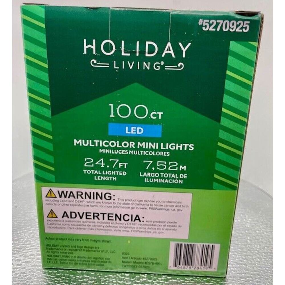 Holiday Living 100ct Multicolor 24 ft LED Mini String Lights For Indoor/Outdoor - Picture 3 of 5